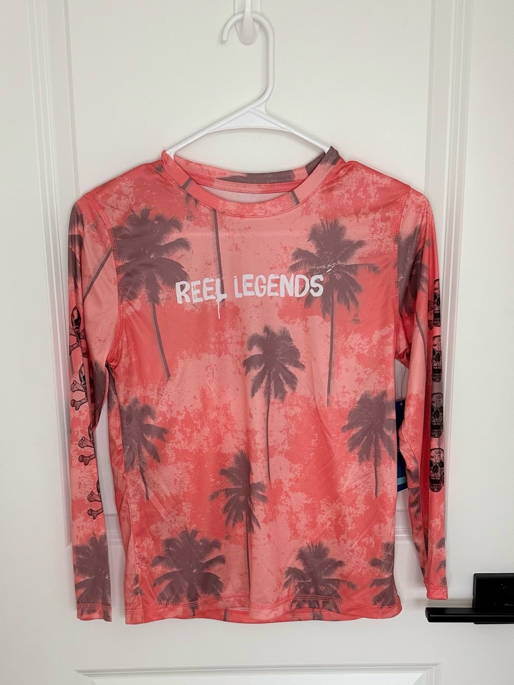 Reel Legends Coral Palm-Print Long Sleeve Tee